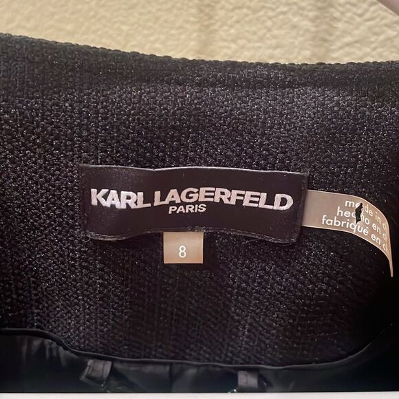 Karl Lagerfield Paris woman black and white tweed jacket - Picture 6 of 16